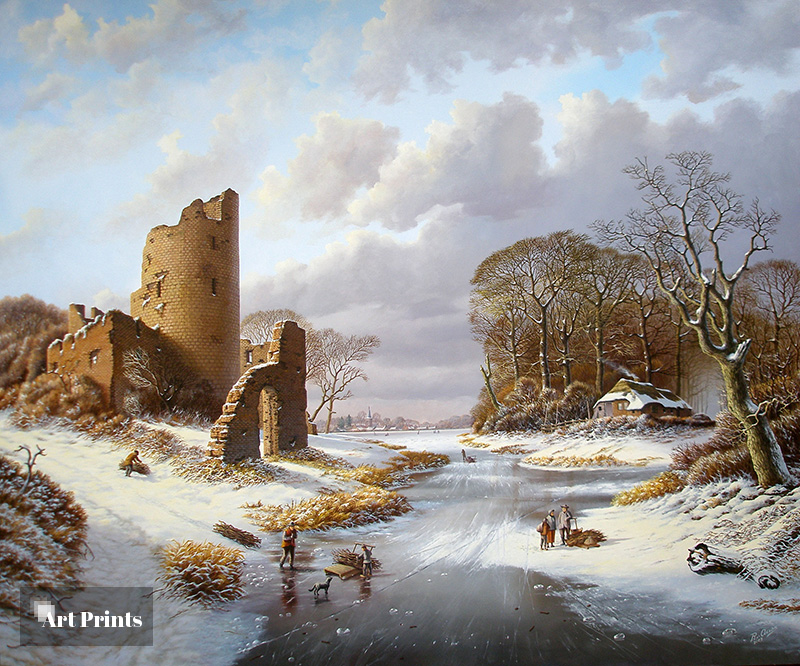 Winterlandschap met ruïne