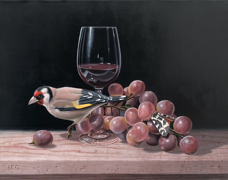 L'écaille, le chardonneret et la grappe de raisin 