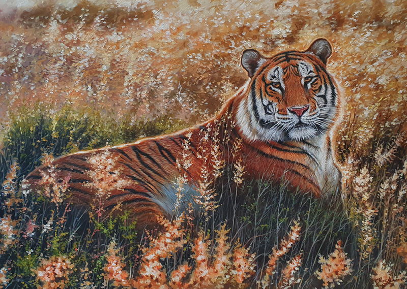 Tiger surrounded by light