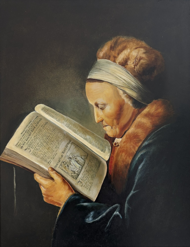 Lezende oude vrouw