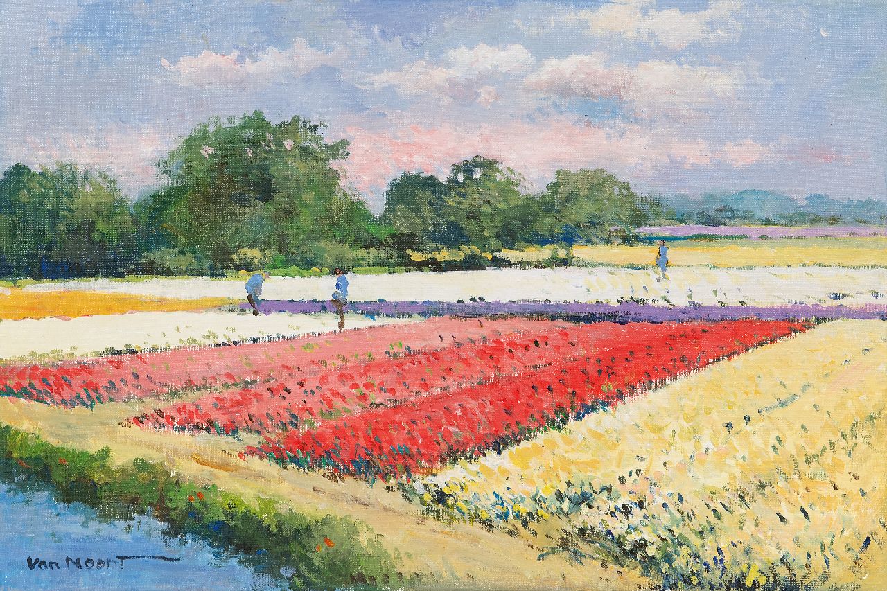 Bollenvelden geschilderd door Adriaan van Noort