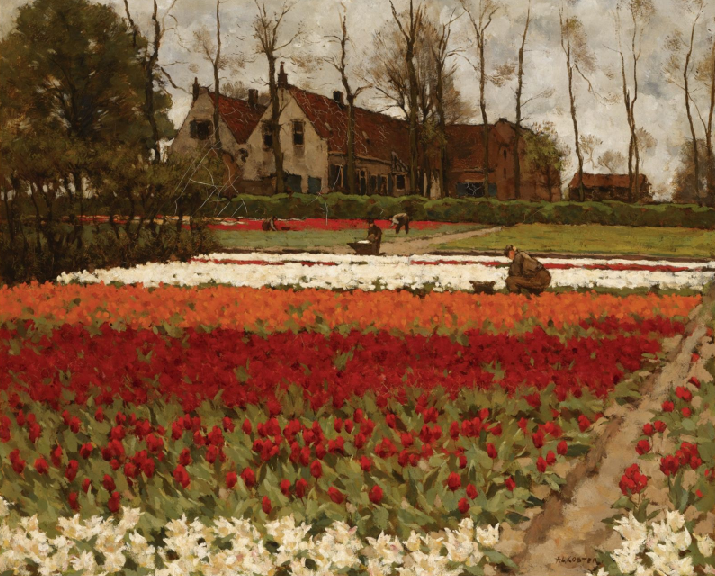 Bollenvelden geschilderd door Anton L. Koster