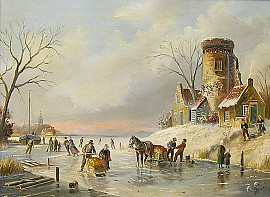 Schaatsers op het ijs